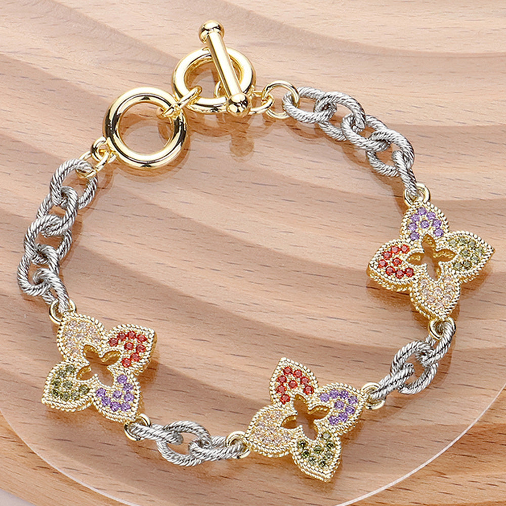 Flower & Leaf toggle bracelet