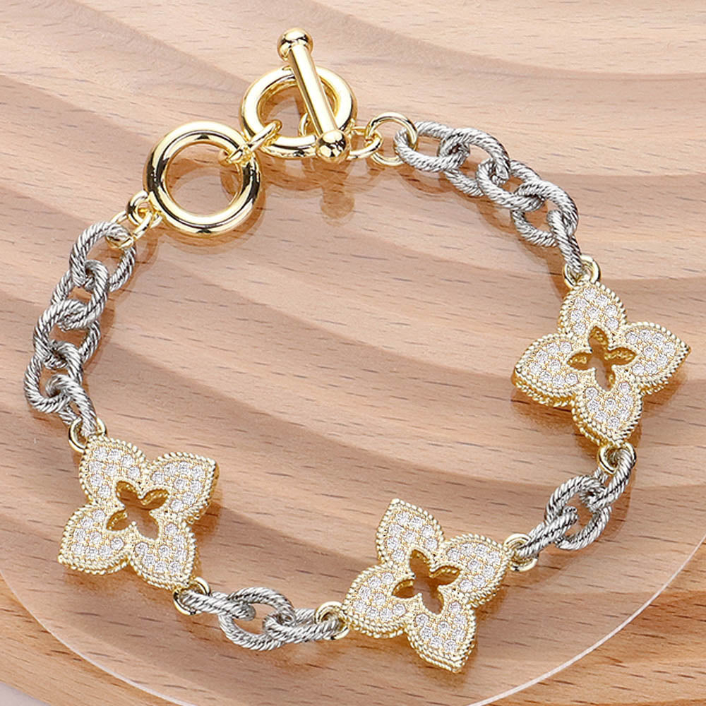 Flower & Leaf toggle bracelet