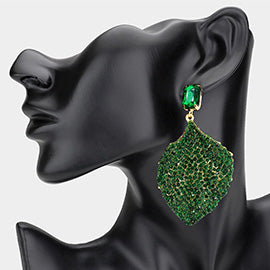 Oversized leaf clip on earring