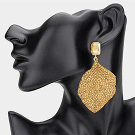 Oversized leaf clip on earring