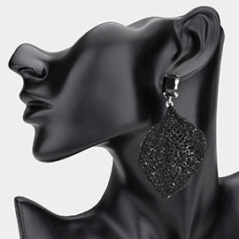 Oversized leaf clip on earring