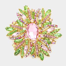 Crystal Flower Brooch