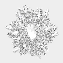 Crystal Flower Brooch