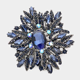 Crystal Flower Brooch