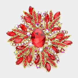 Crystal Flower Brooch