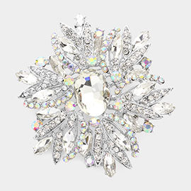 Crystal Flower Brooch