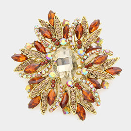 Crystal Flower Brooch