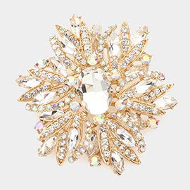 Crystal Flower Brooch