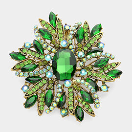 Crystal Flower Brooch