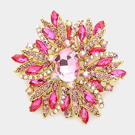 Crystal Flower Brooch