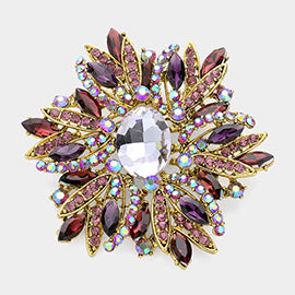 Crystal Flower Brooch