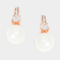 crystal pearl post earrings