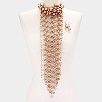 Cluster vine pearl necklace