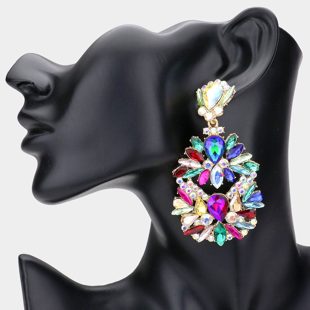 sMulti Cluster Chandelier Earrings